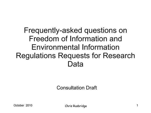 Frequently-asked questions on Freedom of Information and Environmental Inform...