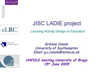 JISC LADIE project Learning Design In Education