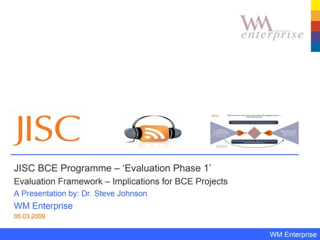 JISC BCE: Evaluation Phase 1