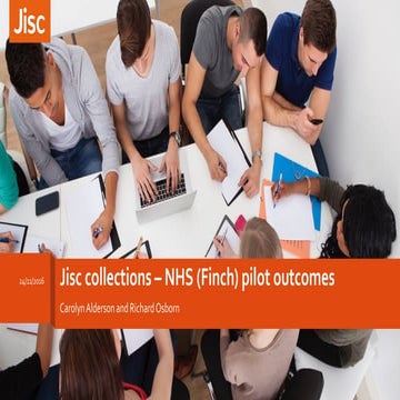 Jisc collections – NHS (Finch) pilot outcomes