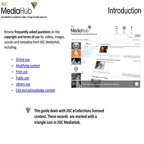 JISC MediaHub - Terms of use FAQs 
