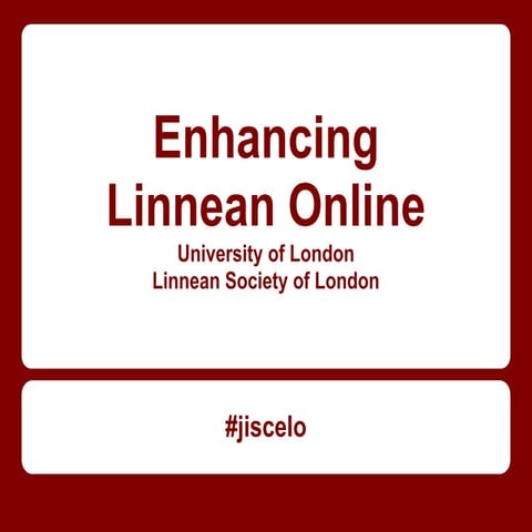 Enhancing Linnean Online presentation March 2012