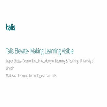 Talis Elevate - making learning visible