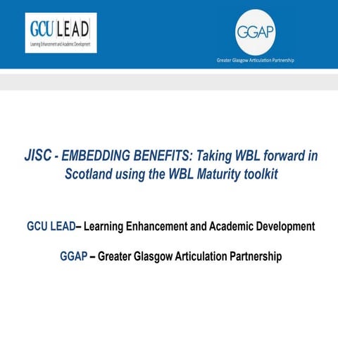 JISC Maturity Toolkit GGAP Presentation Skye, April 2013 [original: Margaret Hawthorne]