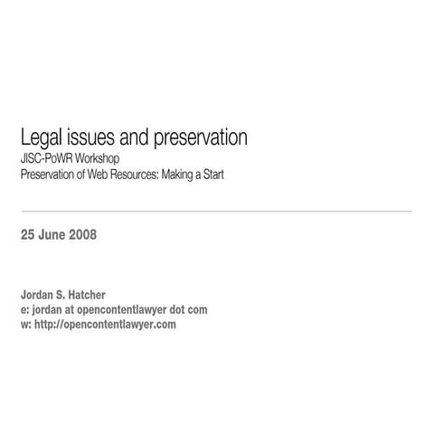 Legal issues, Jordan Hatcher, opencontentlawyer