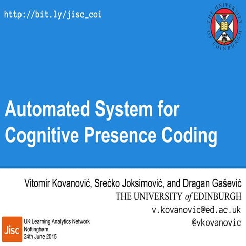 Automated System for Cognitive Presence Coding