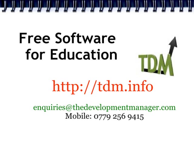 Jisc Rscwm Nov.2008 Free Software For Education