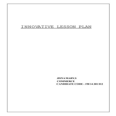 Innovative lesson plan | PDF