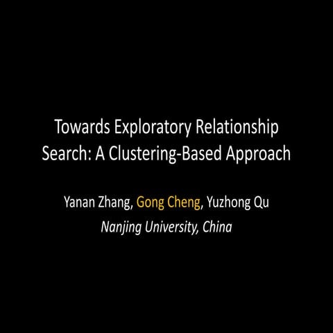 Towards Exploratory Relationship Search: A Clustering-based Approach