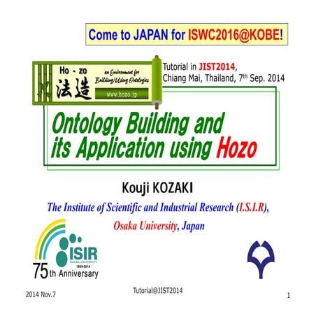 Ontology Building and its Application using Hozo