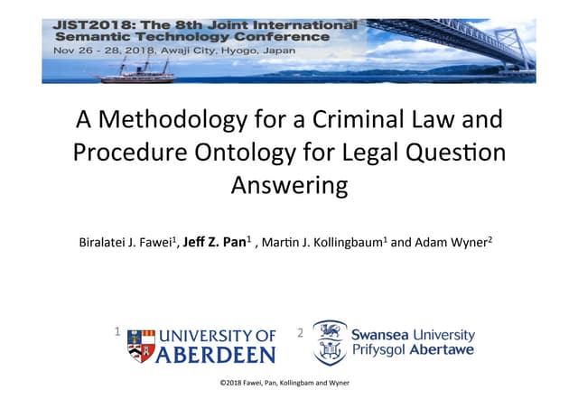 A Methodology for a Criminal Law and Procedure Ontology for Legal Question Answering