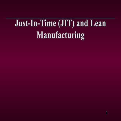 Just in time (jit) and lean production | PPTX