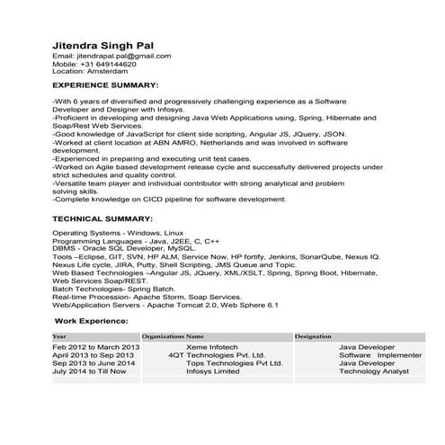 Jitendra resume 2018