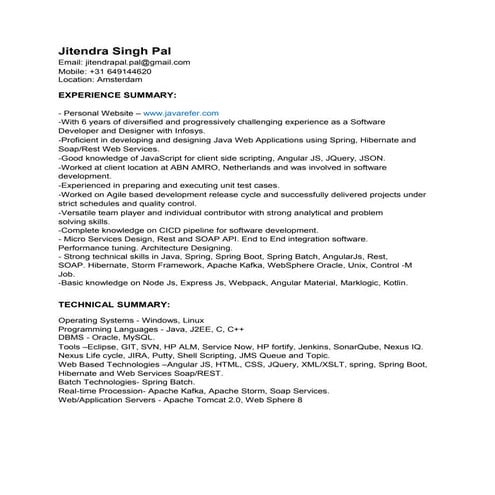 Jitendra resume 2018