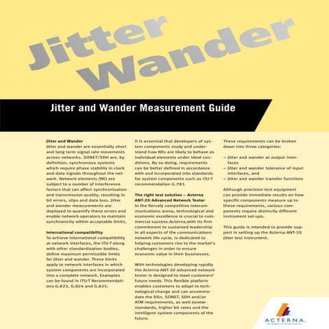Jitter & wander measurement guide