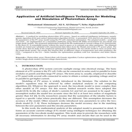 The Application of Artificial Intelligence Techniques for Modeling and Simula...