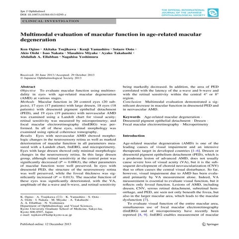 Multimodal evaluation of macular function in age related macular