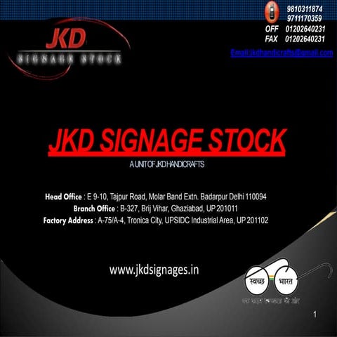 Jkd indoor & outdoor signage catalog
