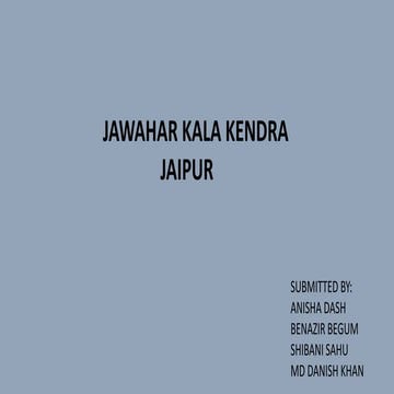 JAWAHAR KALA KENDRA JAIPUR case study