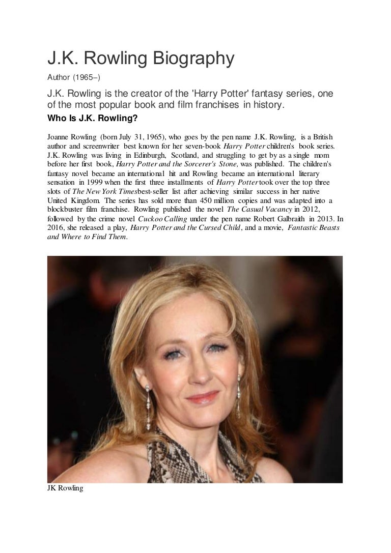 biography of jk rowling pdf