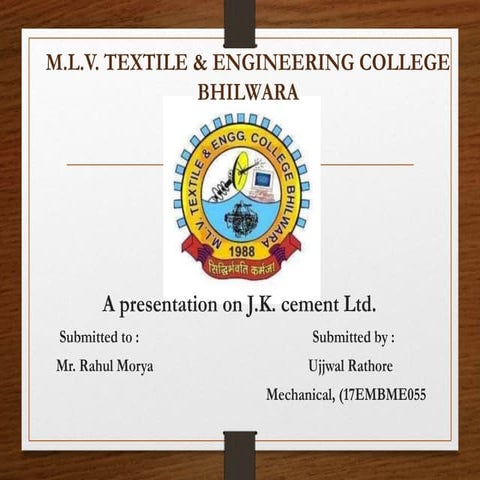 JK Cement training presentation | PPTX