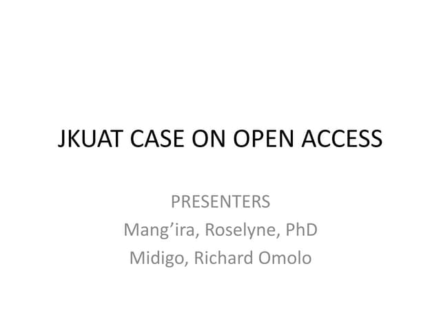 JKUAT Case on Open Access