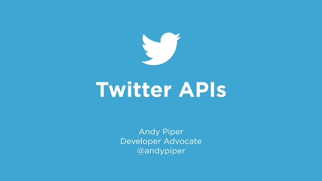 Twitter APIs - the starter guide