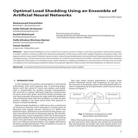 Optimal Load Shedding Using an Ensemble of Artifcial Neural Networks