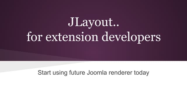 JLayout for extension developers