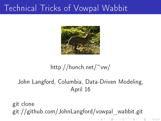 Technical Tricks of Vowpal Wabbit