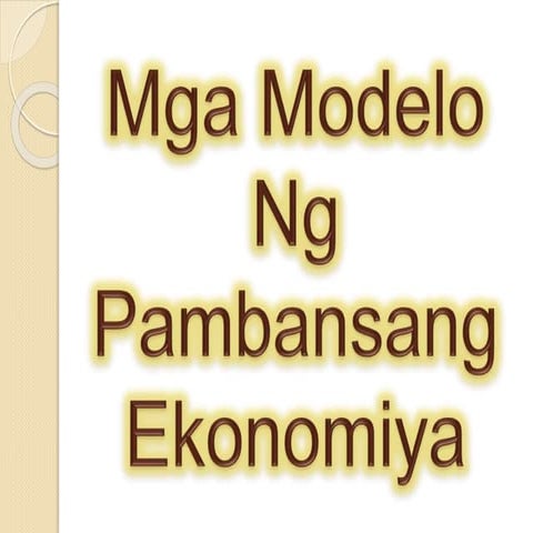 Jlmj Modelo ng pambansang Ekonomiya
