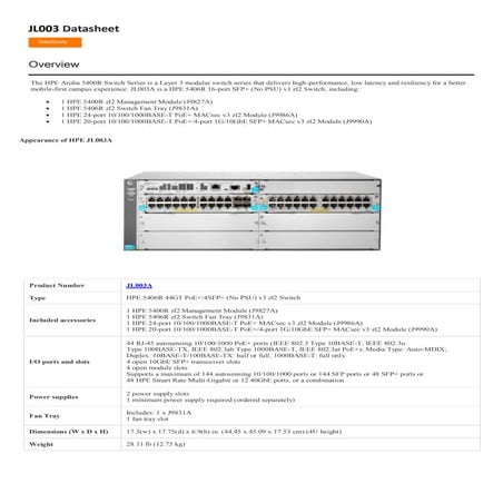 JLOO3 - HPE Aruba 5400R Switch  datasheet.pdf