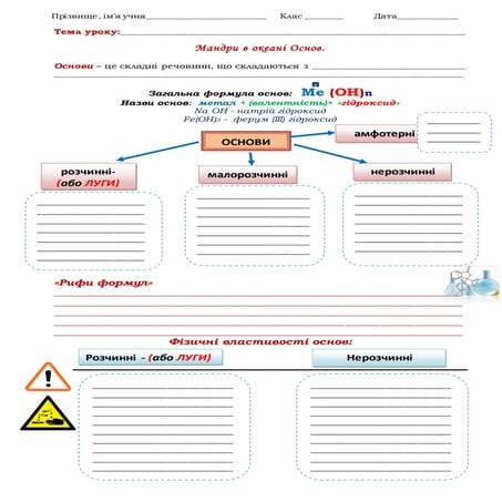 опорна схема до уроку   для роботи учнів