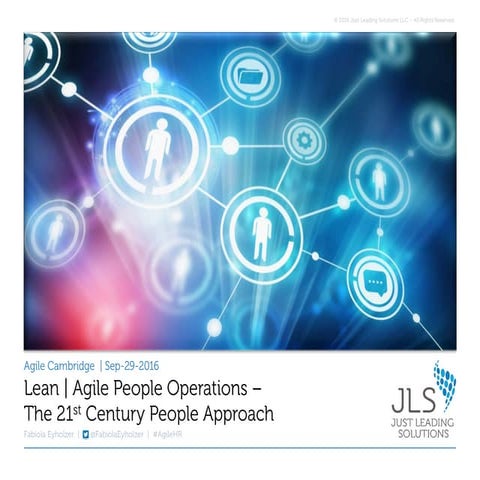 Agile Cambridge 2016 | Agile HR – The 21st Century People Approach
