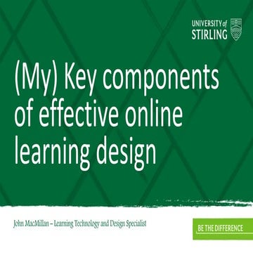 (My) Key Concepts for Online Learning Design (2021)