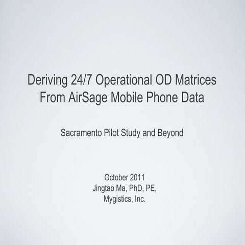 MobileOD: travel patterns from large scale mobile phone data