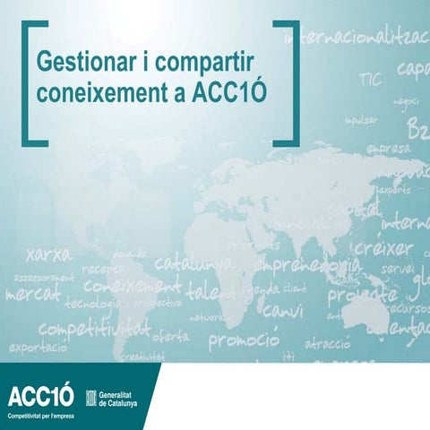 V Jornada Compartim. Gestionar i compartir coneixement a ACC1Ó. Joan Mayans