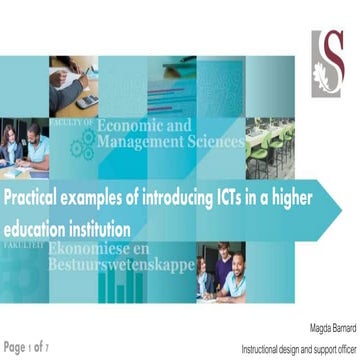 Practical examples of introducing ICTs in a higher education institution