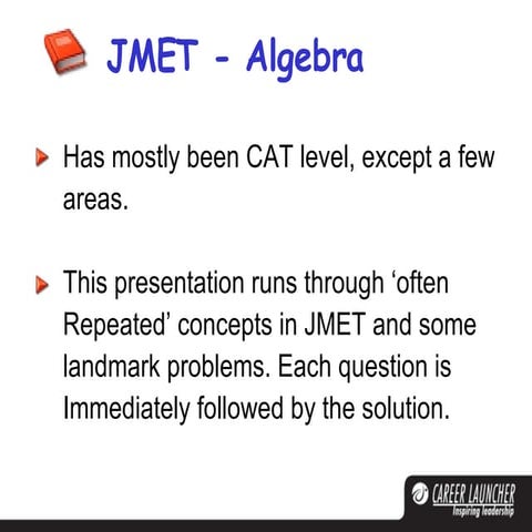 Jmet Ppt2 Algebra