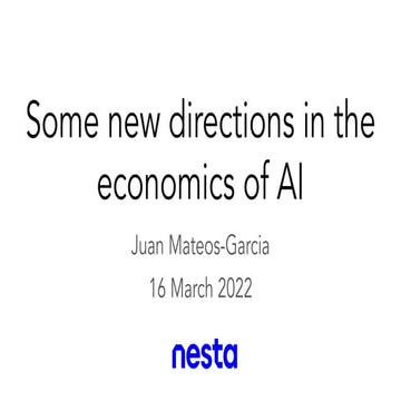 Some New Directions in the Economics of AI