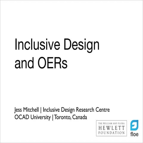 Inclusive Design and OERs