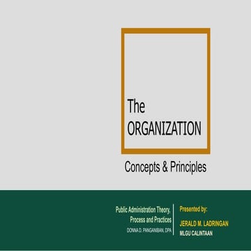 The Organization; Concepts & Principles