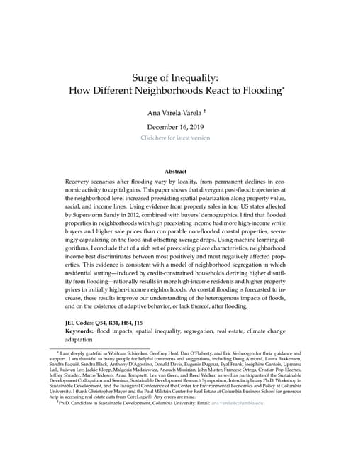 Surge of Inequality: How Different Neighborhoods React to Flooding*