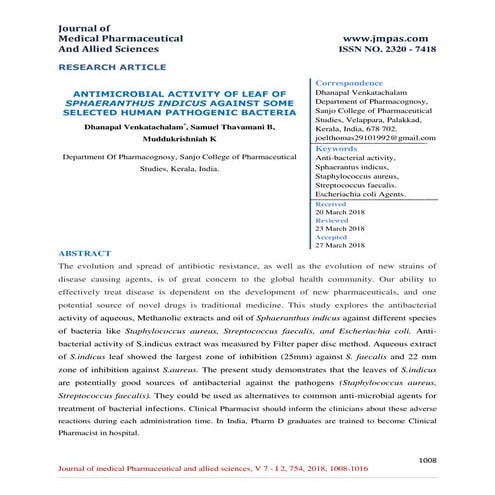 Antibacterial Activity of Water Hyacinth (Eichhornia Crassipes) Leaf ...