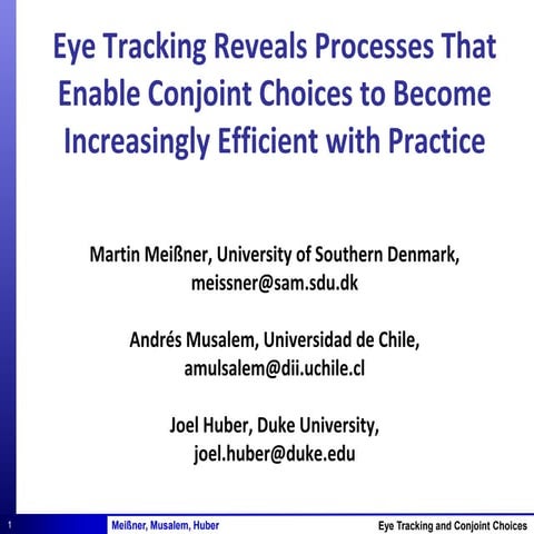 Eye Tracking, Journal of Marketing Research
