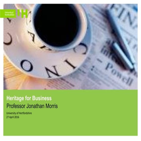 Heritage for Business - Profession Jonathan Morris