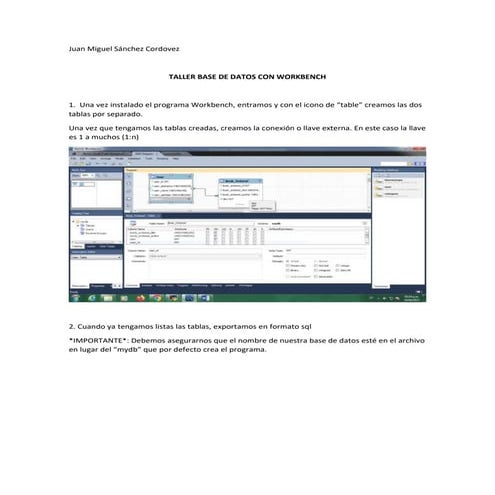 MANUAL DE DESPLIEGUE BASE DE DATOS CON WORKBENCH | PDF