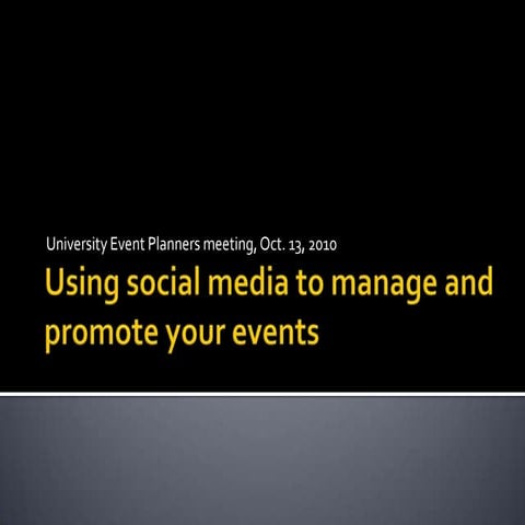 Using social media to manage, promote events