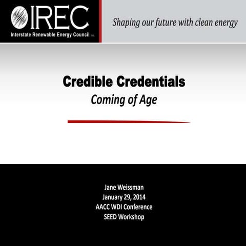 Credible Credentials: Coming of Age