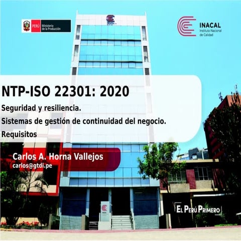 NTP-ISO 22316 Resiliencia organizacional. Principios y atributos | PDF